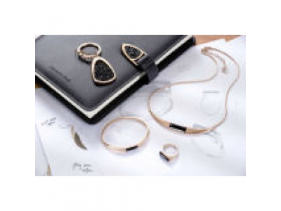 Женское кольцо Mercedes Ring, Crystal, Swarovski, pink gold colours / black